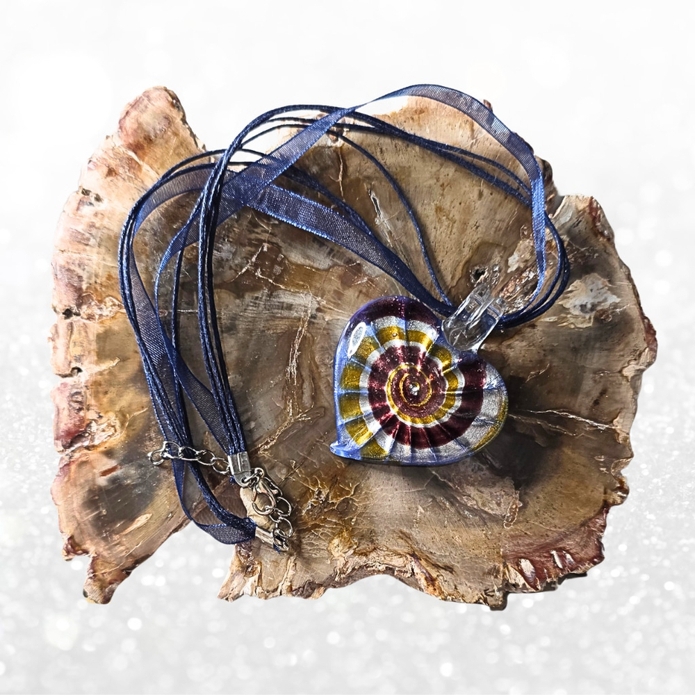 Galaxy Heart Necklace, Handmade Glass Pendant, Witchy Jewelry, Celestial
